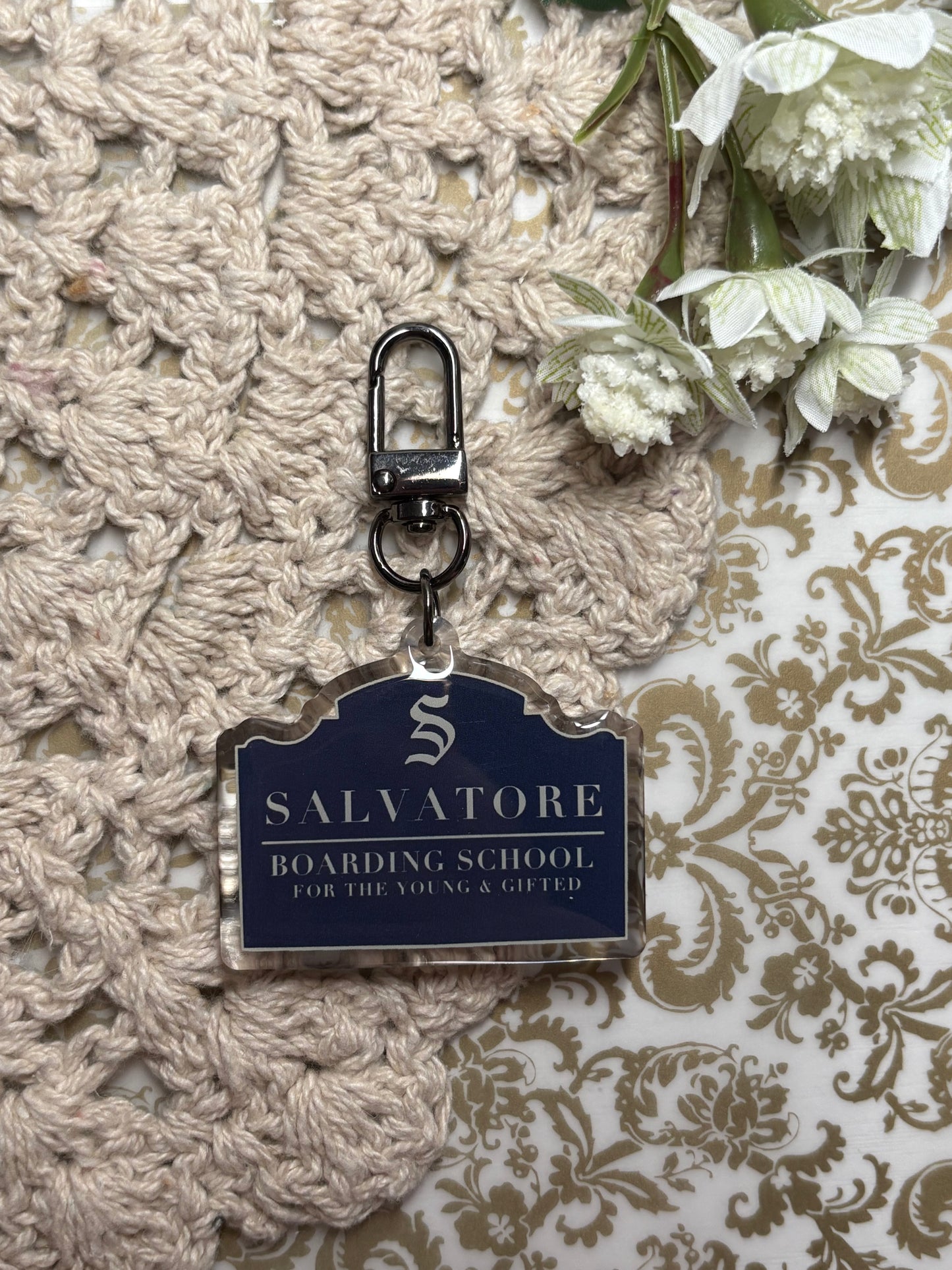 Salvatore Boarding School Sign Acrylic Keychain