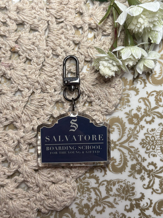 Salvatore Boarding School Sign Acrylic Keychain