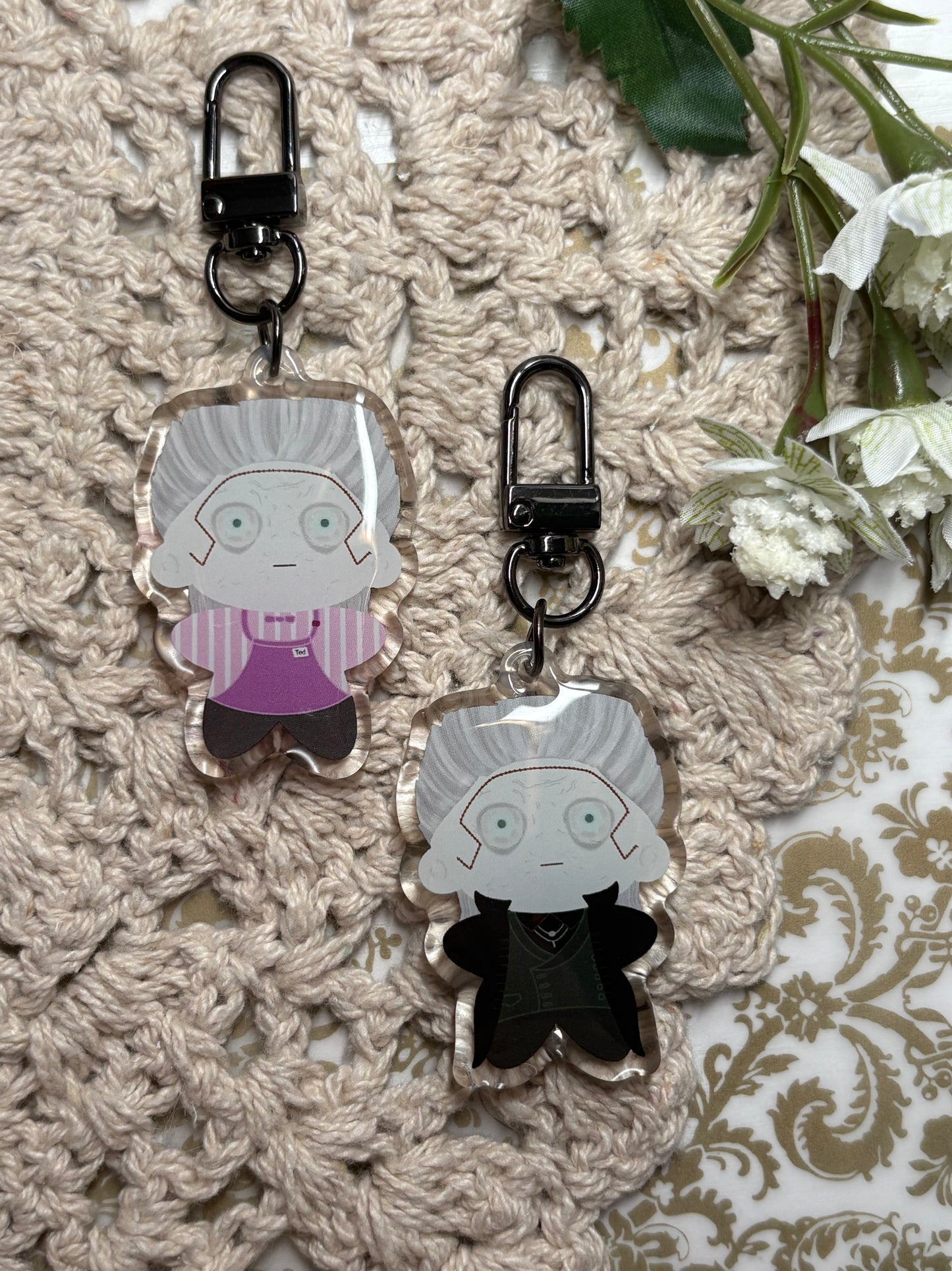 The Necromancer & Ted Keychains
