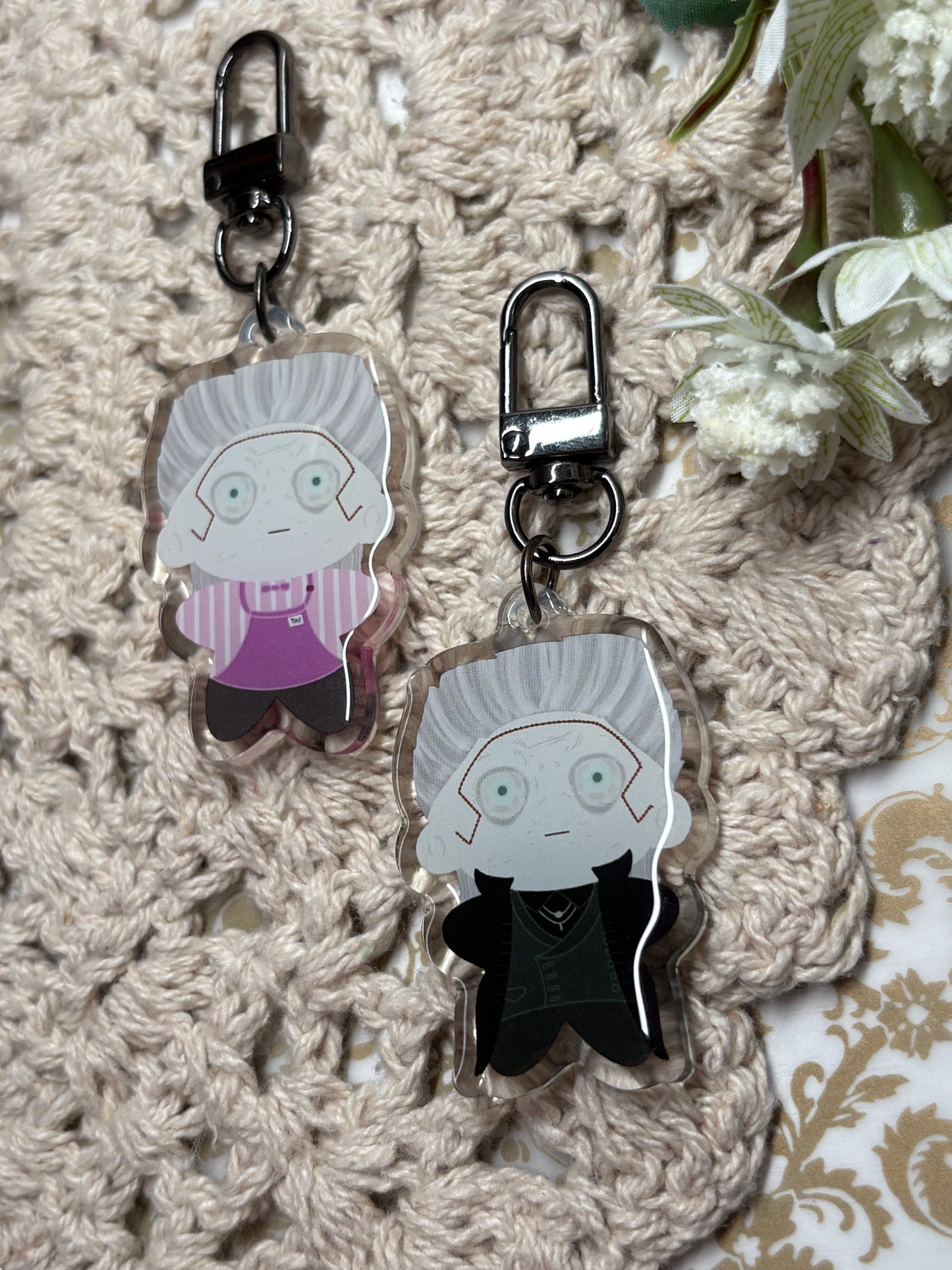 The Necromancer & Ted Keychains